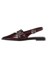 STRAPPY WITH BUCKLES - Slingback ballerina´s - dark red