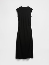 V RUCHED HIGH NECK MAXI - Vestido de malha - black