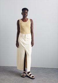 rag & bone AVERY SKIRT - Denim skirt - ecru
