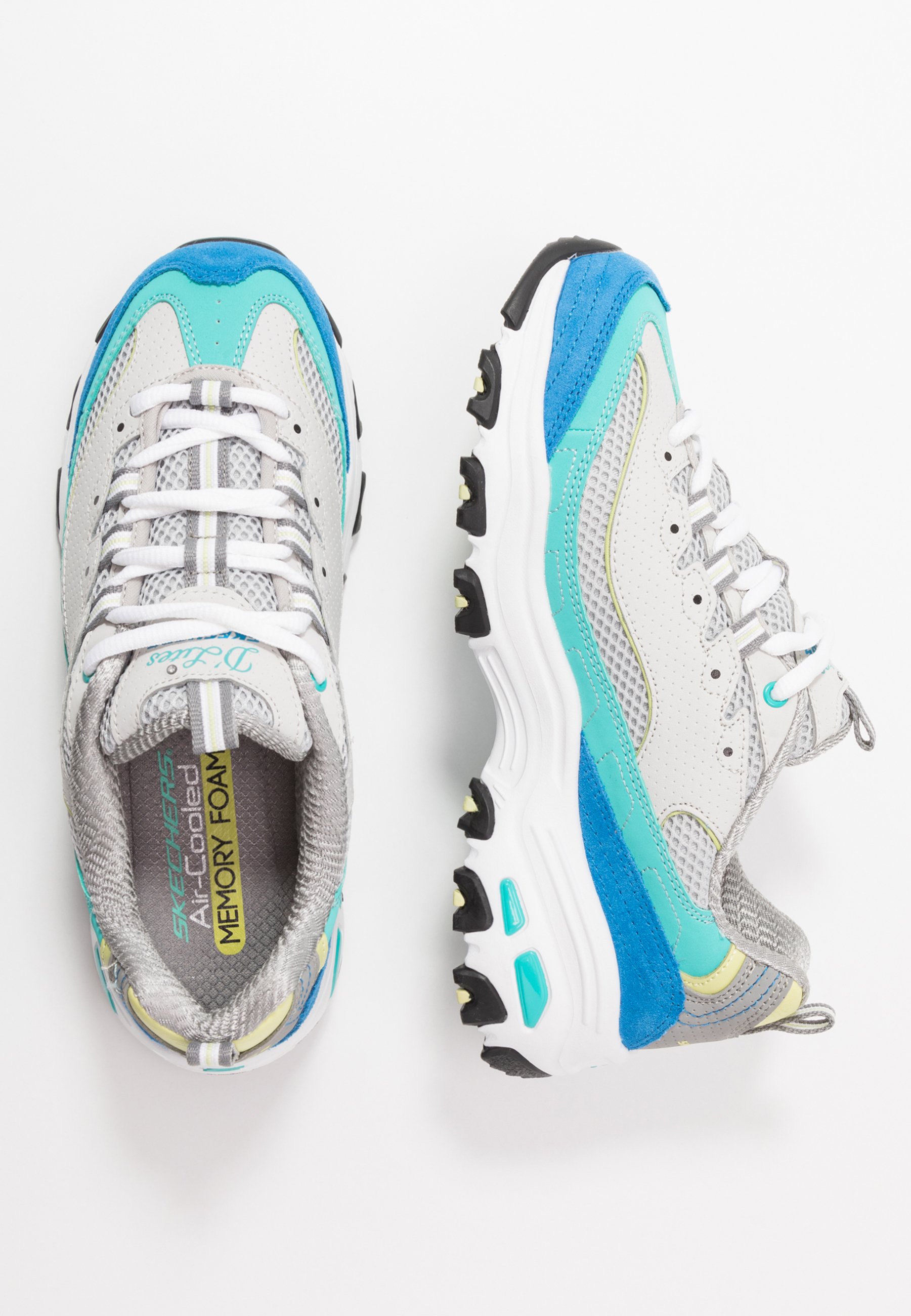 Skechers Sport D'LITES Joggesko grayturquoiseblue Skechers Sport D'LITES Joggesko grayturquoiseblue