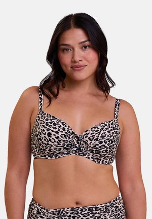 Haut de bikini - imprimé peau de bête fond lin