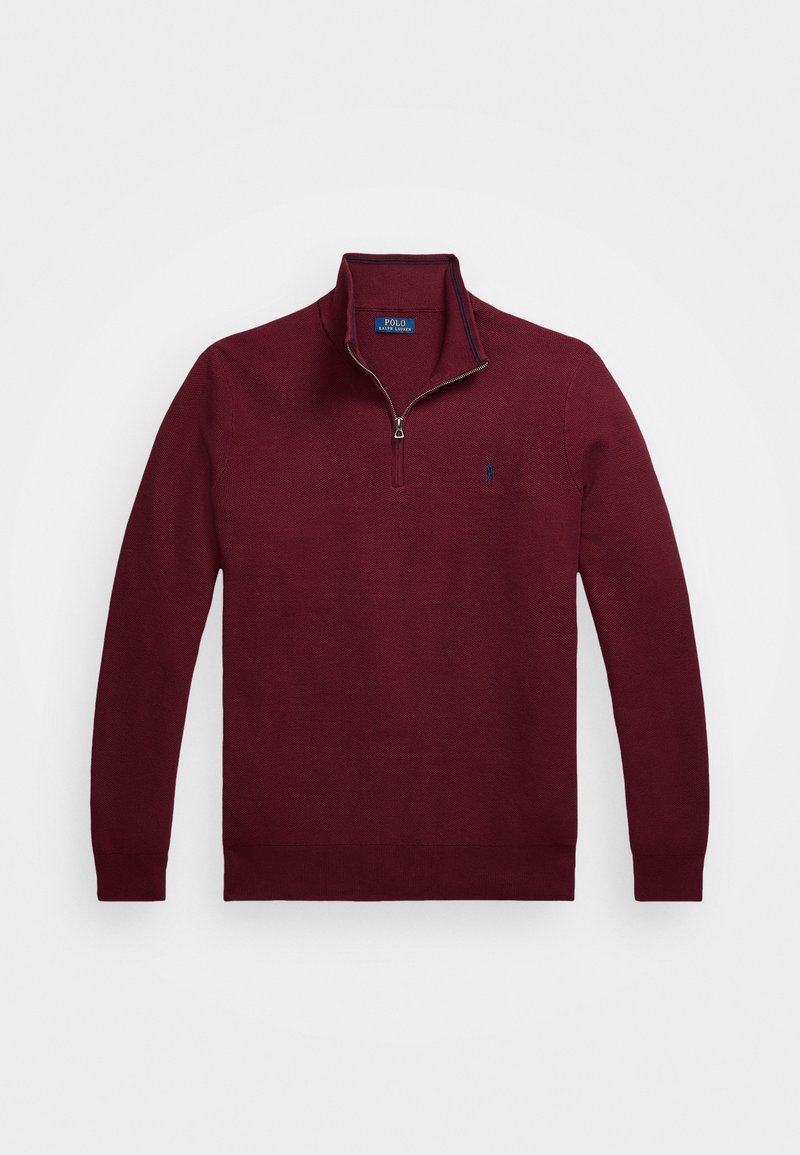Polo Ralph Lauren Big & Tall MESH-KNIT COTTON QUARTER-ZIP JUMPER - Stickad tröja - damson red