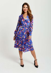 Liquorish ABSTRACT DOT PRINT WRAP - Day dress - blue