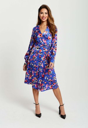 ABSTRACT DOT PRINT WRAP - Day dress - blue