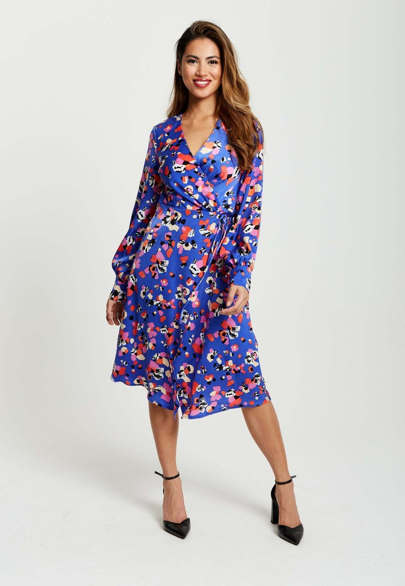 Liquorish ABSTRACT DOT PRINT WRAP - Day dress - blue