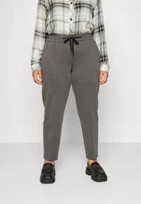 MY TRUE ME TOM TAILOR PANTS WITH ELASTIC WAIST - Tygbyxor - asphalt grey melange