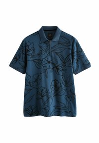 Next REGULAR FIT - PATTERN ZIP NECK - Pólóing - blue black floral