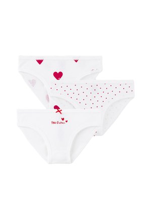 Petit Bateau HEART 3 PACK - Trumpikės - white/red