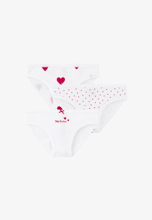 Petit Bateau HEART 3 PACK - Nohavičky/Slipy - white/red