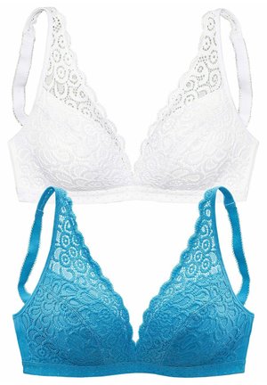 LASCANA, 2 PACK - Triangel BH - rauchblau + weiß
