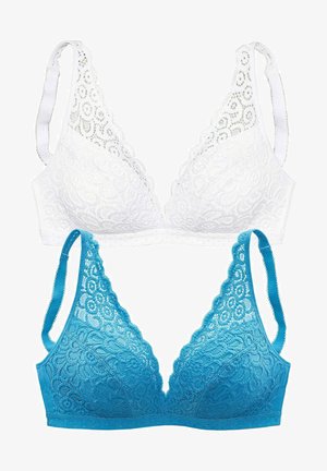LASCANA, 2 PACK - Triangle bra - rauchblau + weiß