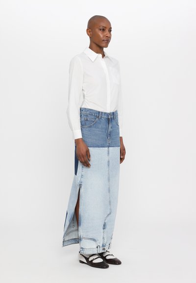 A.W.A.K.E. MODE MIRROR EFFECT SKIRT - Gonna di jeans - blue
