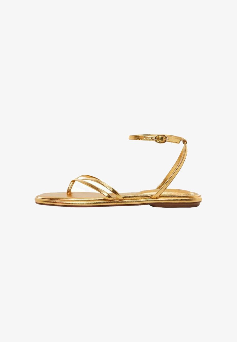 Mango Sandalias de dedo - gold-coloured