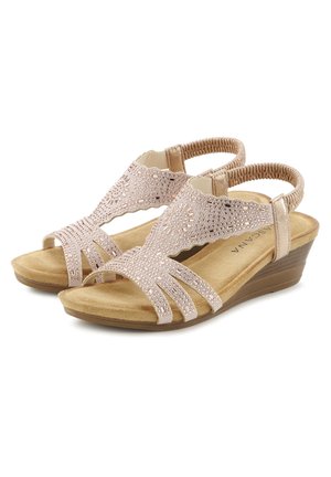 Sandali con zeppa - rosegoldfarben