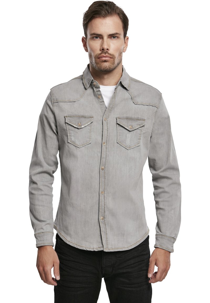 Brandit - HERREN RILEY DENIMSHIRT - Camicia - grey, Ingrandire