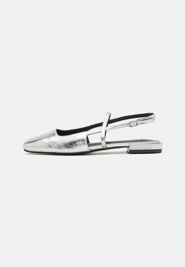 LEATHER - Sling-Ballerina - silver