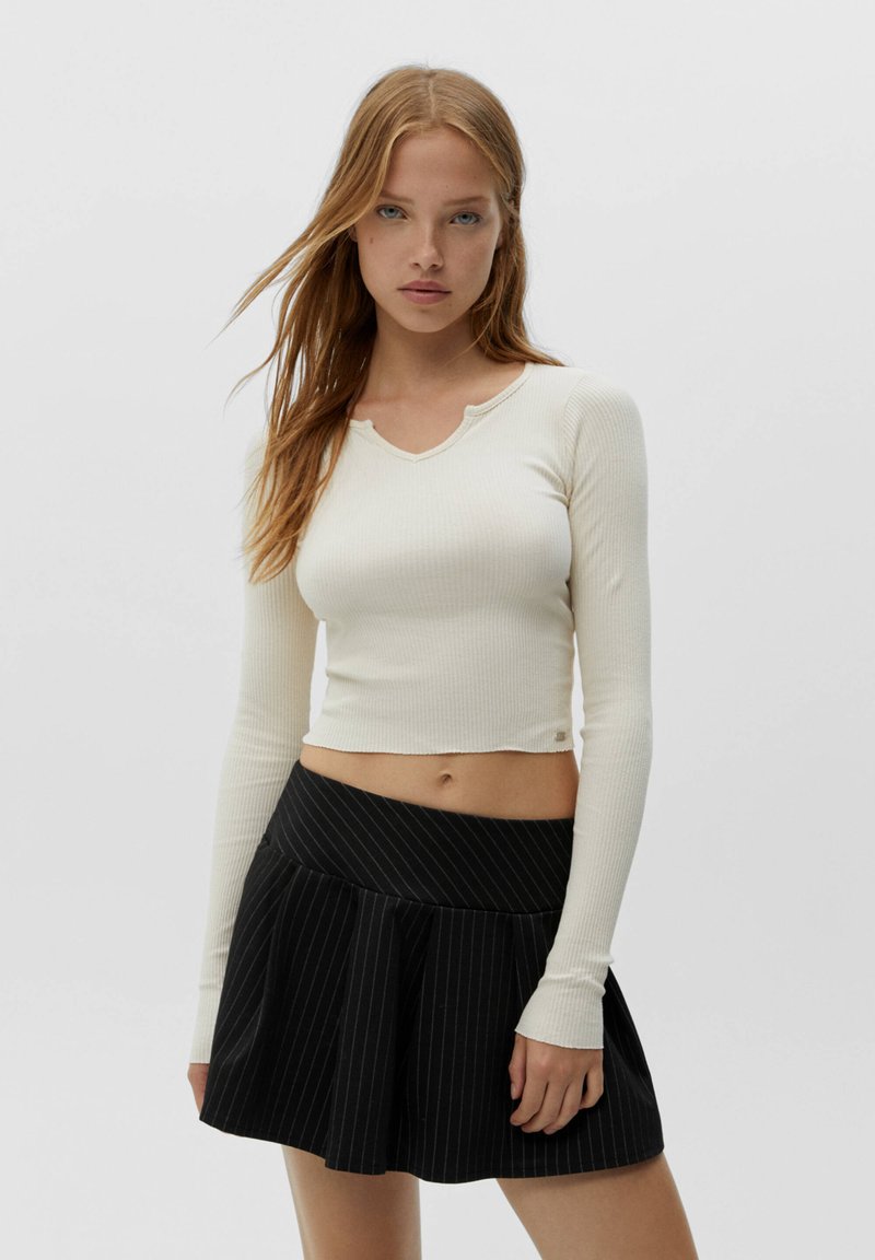 PULL&BEAR WITH OPENING Trui mottled beige/beige mêleerd Zalando.be