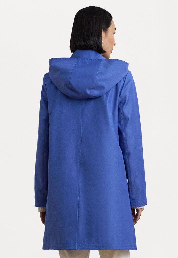 HOODED COTTON BLEND BALMACAAN COAT - Short coat - soft lazuli4