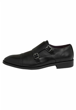 DOUBLE MONK TOE CAP SHOES - Business-Slipper - black