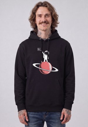 watapparel, ASTRONAUT SAYS HI UNISEX - Kapuzenpullover - black