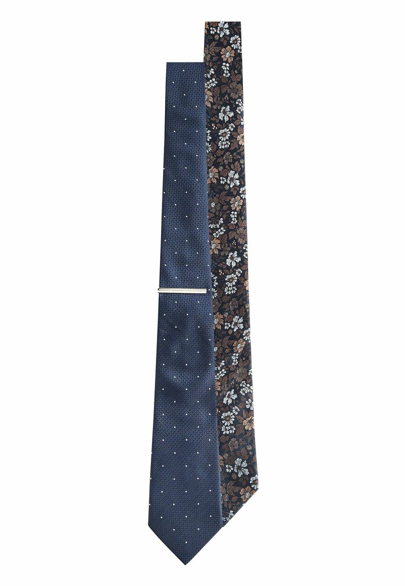 Next TEXTURED WITH 2 PACK REGULAR - Tie - navy blue floral polka dot