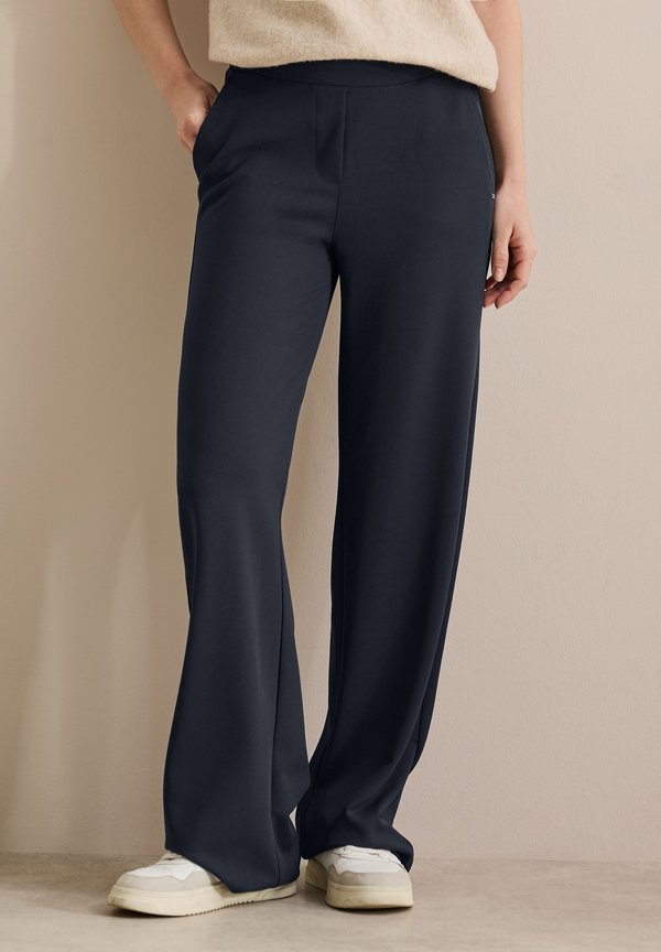 BASIC WIDE LEG - Stoffhose - blau