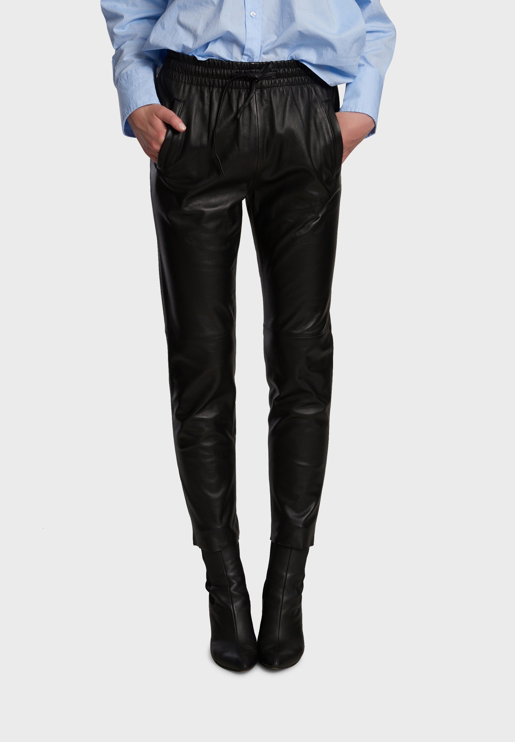 Oakwood GIFT - Leren broek - black/Zwart - Zalando.nl
