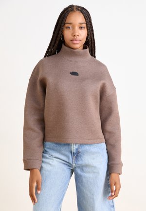 MOCK NECK - Felpa - smokey brown heather