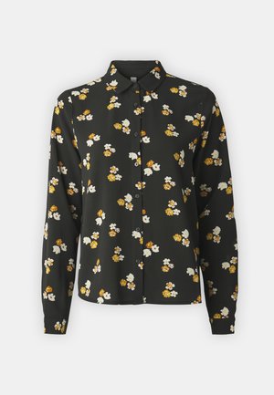 ONLY ONLNOVA LIFE LUX ROWE - Button-down blouse - black
