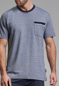 Götzburg V-AUSSCHNITT - Nachtwäsche Set - navy fein geringelt