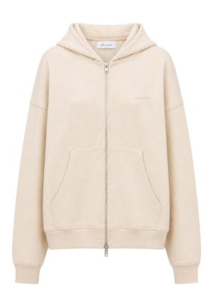 OH APRIL, BF ZIP HOODIE FLOWER - Sweat zippé - beige