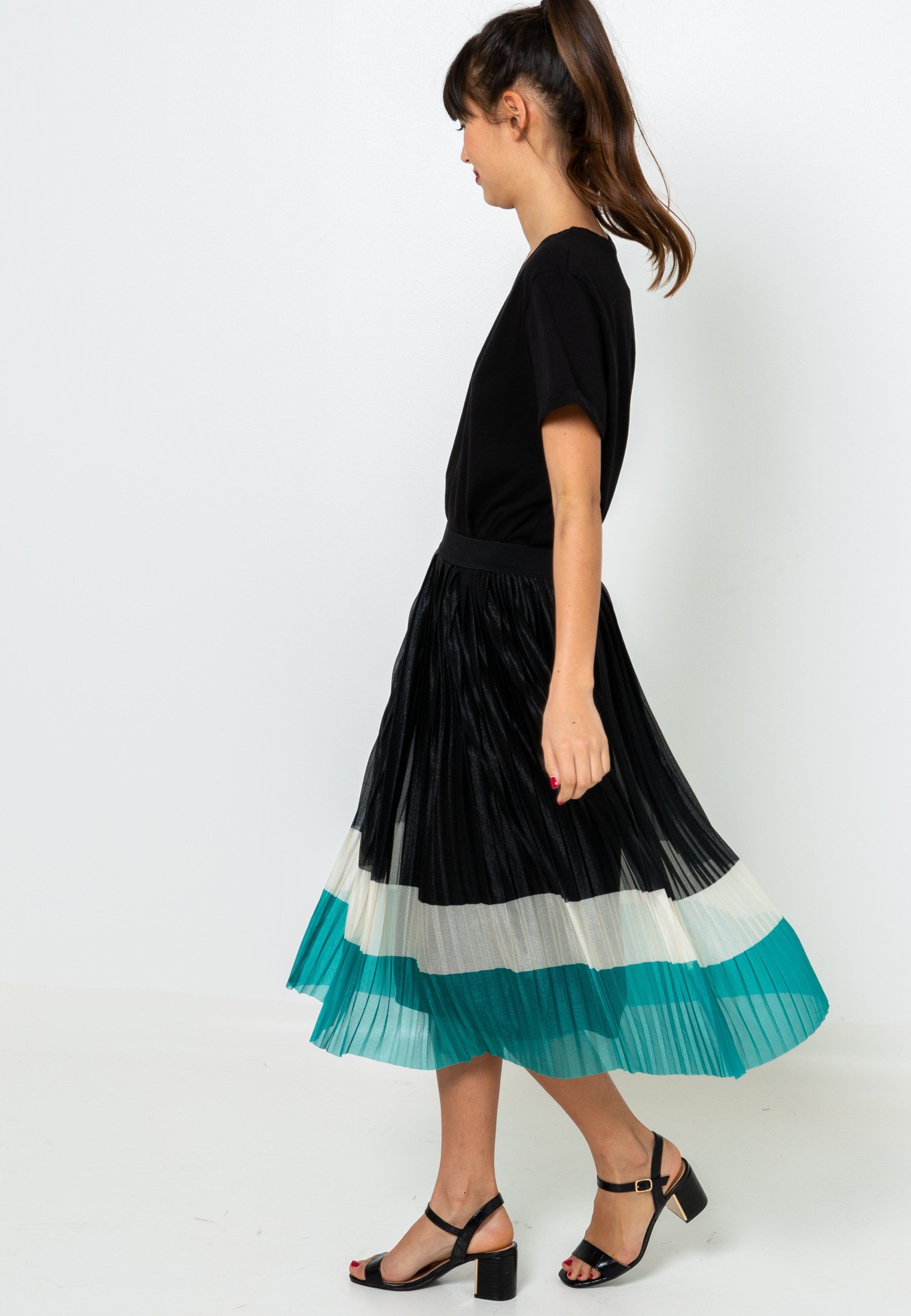 jupe longue plissée camaieu