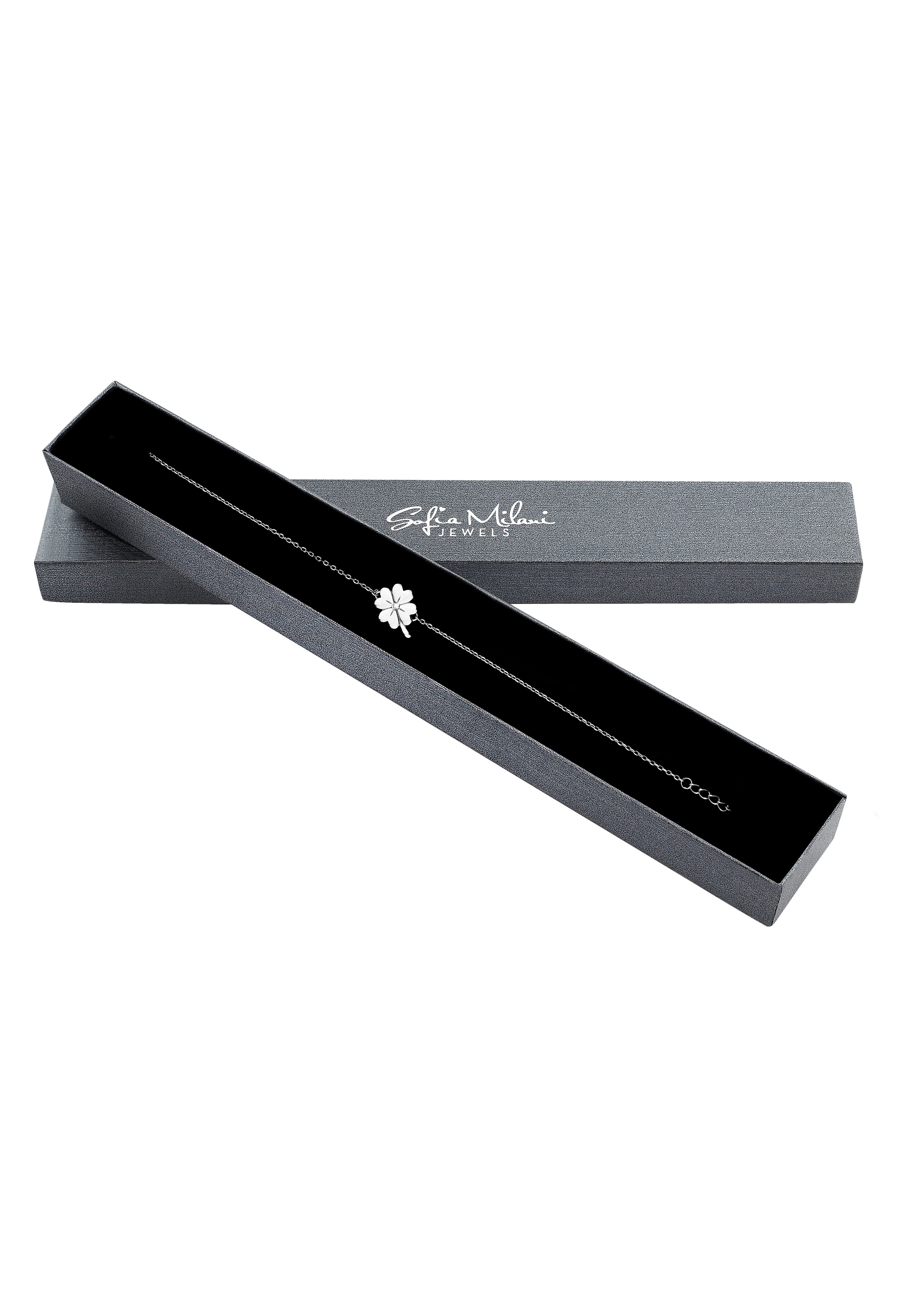 Bracelet De Cheville Argent 925 Sofia Milani - Pendentif Cœur Avec Boîte Cadeau