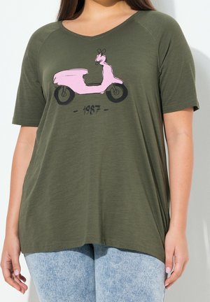 Print T-shirt - olive
