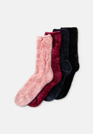 WOMEN COSY SOCKS 4 PACK - Socks - black/dark blue/pink/burgundy
