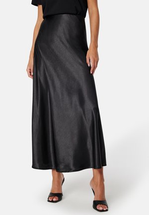 Bubbleroom WIDE MAXI SATIN SKIRT - Maxirock - black