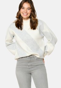 JACQUARD WITH STRIPES - Pulover - lt grey