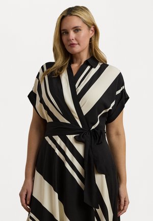 FRATILLIO SHORT SLEEVE DAY DRESS - Day dress - cream/black