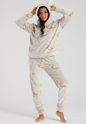 LUXURY TEDDY BEAR FLEECE HOODED HOODED TWOSIE - Pyjama set - taupe