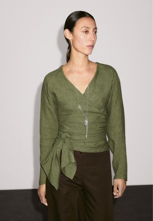Blouse - mottled dark green