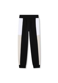 Farbblockierte Jogginghosen mit schwarzen, weißen und beigen Paneelen, aus weichem Stoff mit lockerer Passform und elastischem Bund.