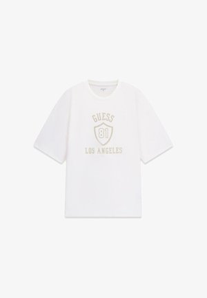 Guess, ANDRE CN SS T-SHIRT - Camiseta estampada - g cream white
