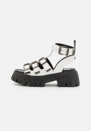 LION TEETH - Platform sandals - white