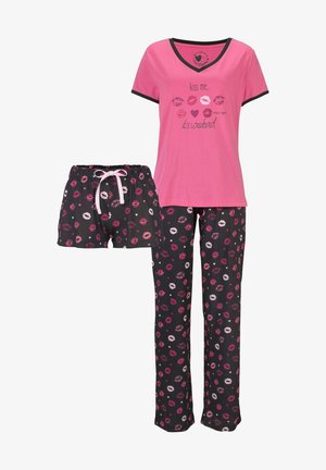 LASCANA SET - Pyjamas - pink-schwarz-gemustert