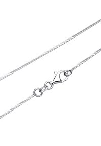 Collana in argento sterling con un fine design intrecciato, dotata di chiusura a gancio e anelli rotondi. La finitura lucida esalta la texture.