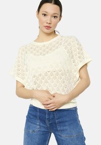 WITH SHORT SLEEVES - Camiseta estampada - vanilla white