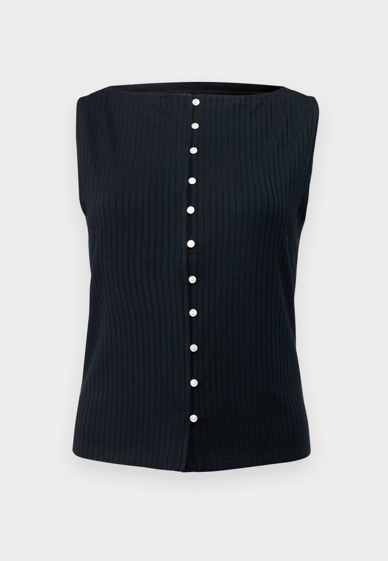 Abercrombie & Fitch BARE WIDE SLASH BUTTON - Top - black beauty/black ...