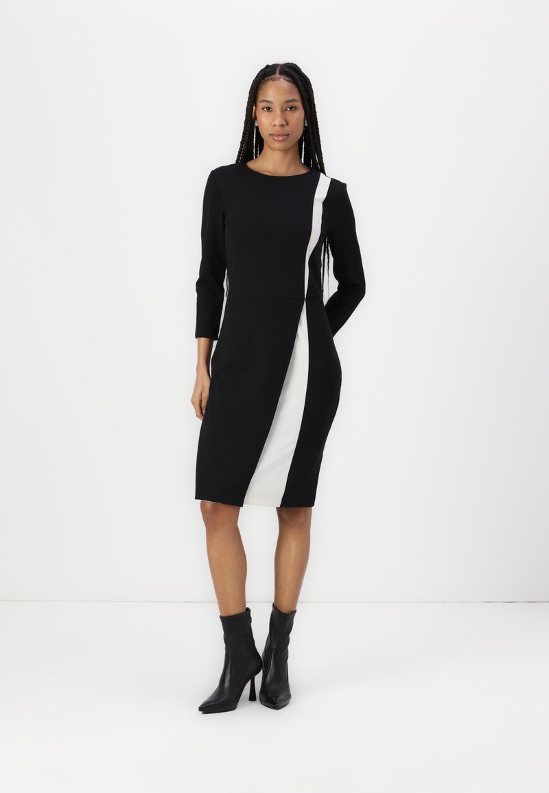 Anna Field CONTRAST OVERLAY FITTED MINI DRESS - Jersey dress - black/white/ black - Zalando Anna Field CONTRAST OVERLAY FITTED MINI DRESS - Jersey dress - black/white/ black - Zalando