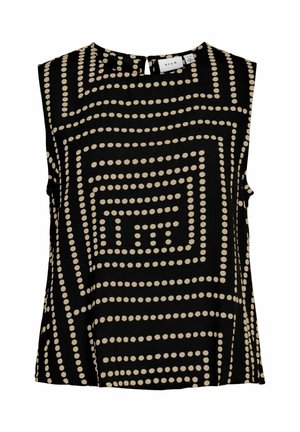 VILA, SLEEVELESS TOP VIFRELLI ROUND NECK - Blůza - black beauty