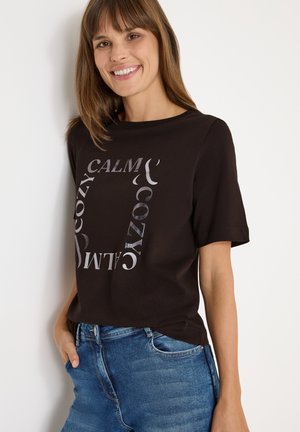 MIT FRONTPRINT - T-shirt con stampa - braun